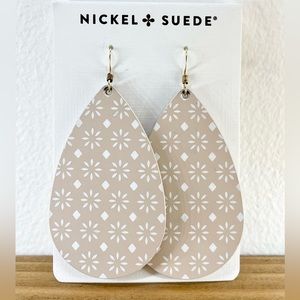Nickel & Suede Medium Teardrop Earrings
